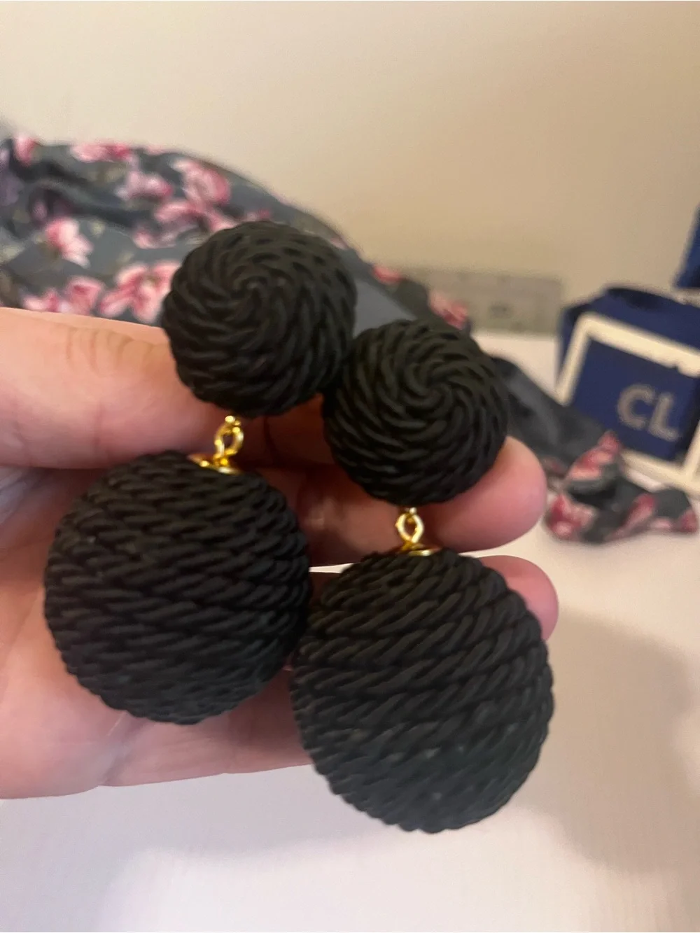 Tuckernuck Black Rope Double-Drop Earrings